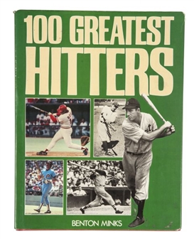 “100 Greatest Hitters” Multi-Signed Hardcover Book with 58 Signatures including DiMaggio, Mantle and Ted Williams 